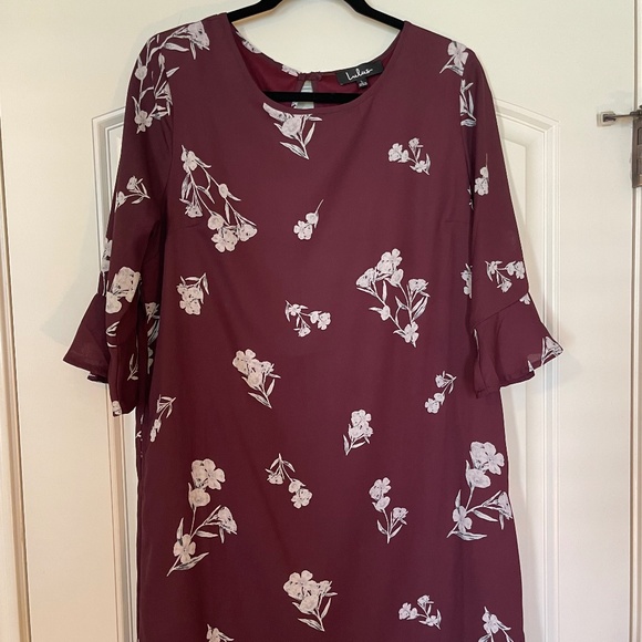 Women's Lulus Dark Red Floral Dress Size L - Picture 1 of 2